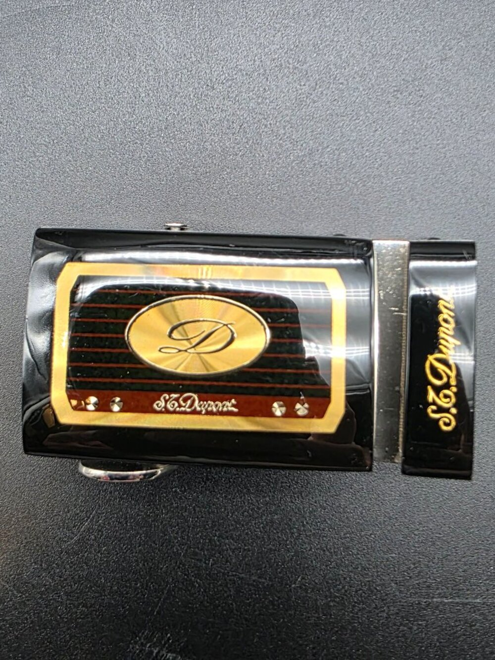 S.T. Dupont Yellow Gold Belt Buckle vintage sliding